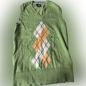 Le Tiger - Green argyle pattern vest